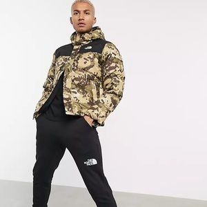 NWT North Face Balham Down Jacket - Burnt Olive Green Digi Topo Print